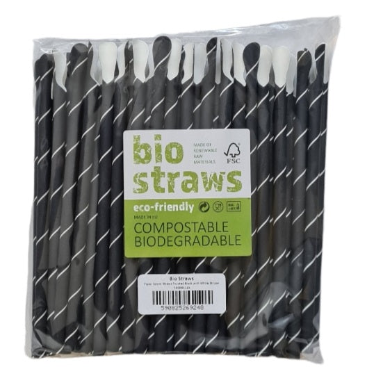 BCSS Eco Friendly Compostable and Biodegradable Spoon Straws 125 per