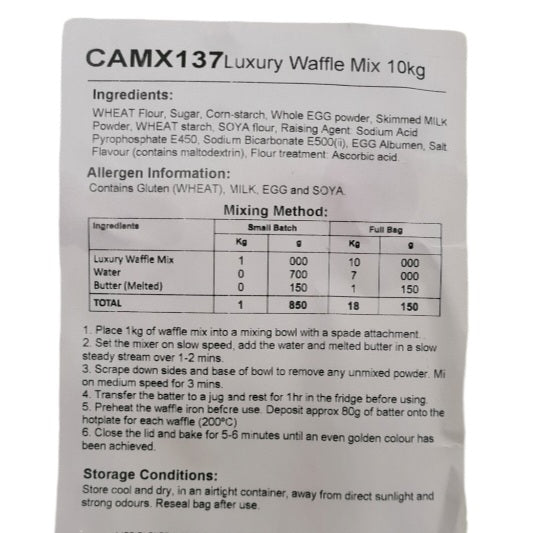 CAMX137 - NEW - Luxury WAFFLE Mix 10KG