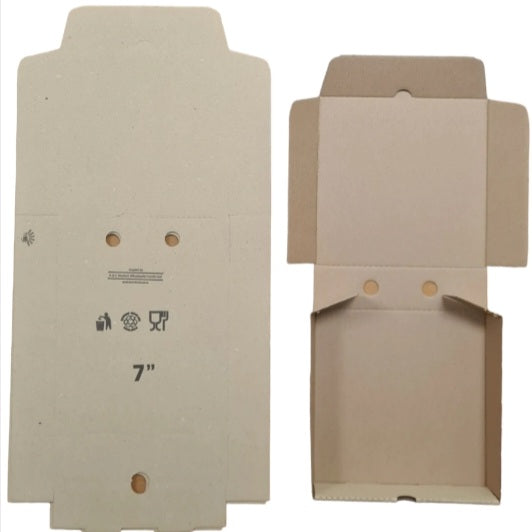 CB7 - 7" KRAFT Disposable food takeaway boxes (100 per pack) 19x19x5cm box