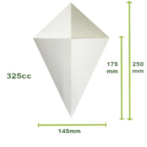 CCWL1 - REGULAR SIZE -  Crepe cones white (1000 per box)