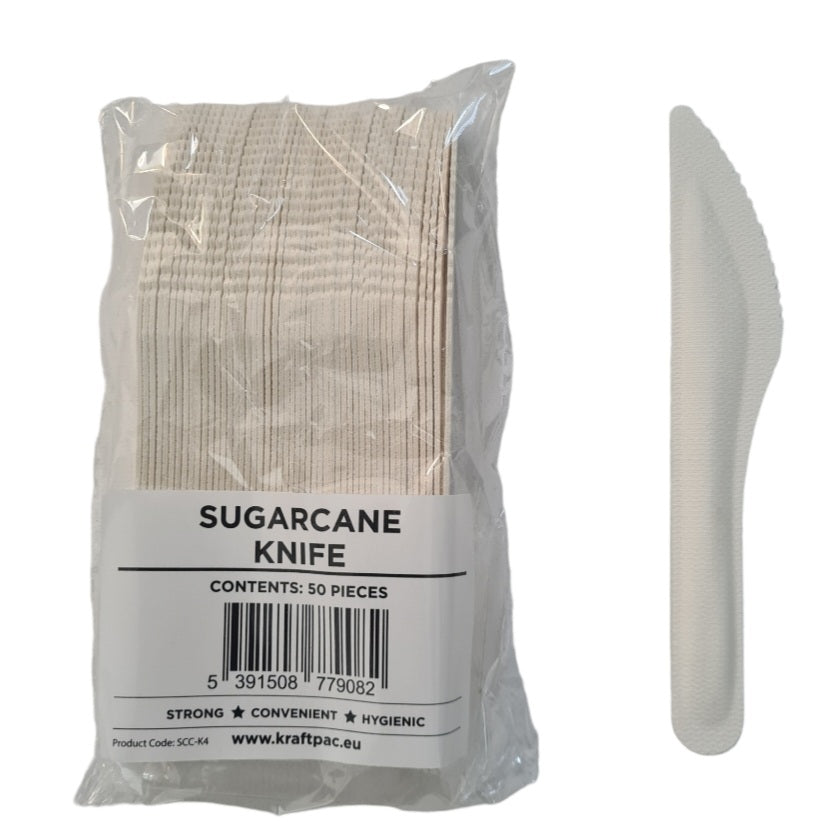 SCK50 - Sugarcane Knives - 50pcs per pack - 100% compostable