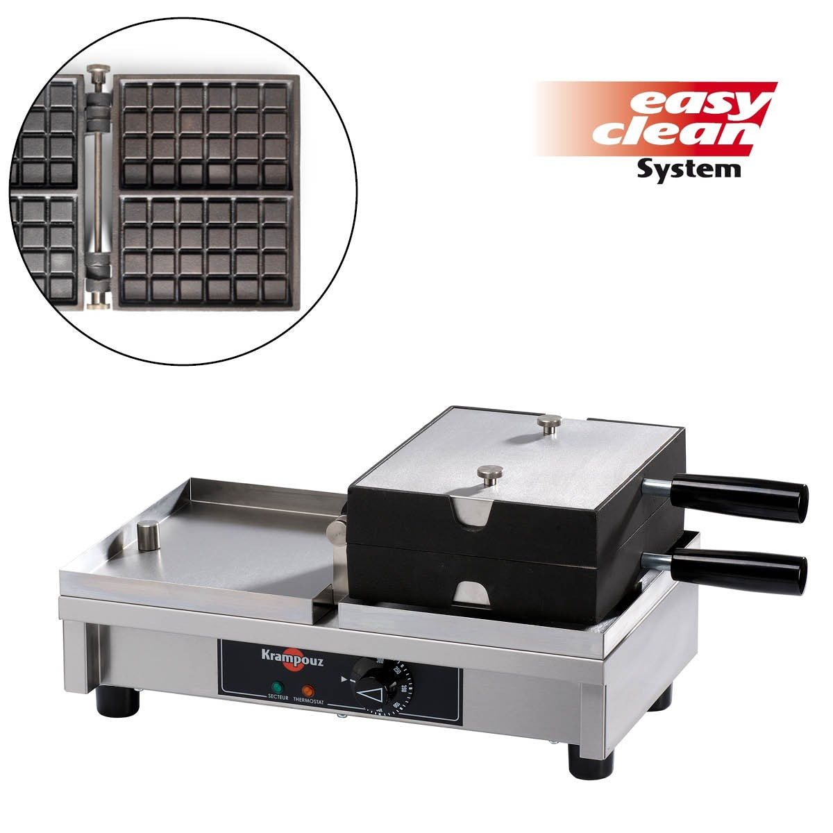 WECAJA - Single 4x6 FILLINGS 180' opening left to right Waffle maker NEW! Ideal for sweet and savory fillings. Krampouz