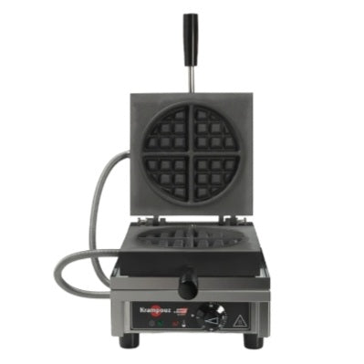 WECBCA - Single 180' opening Round Electric Waffle Maker Back to Front Krampouz