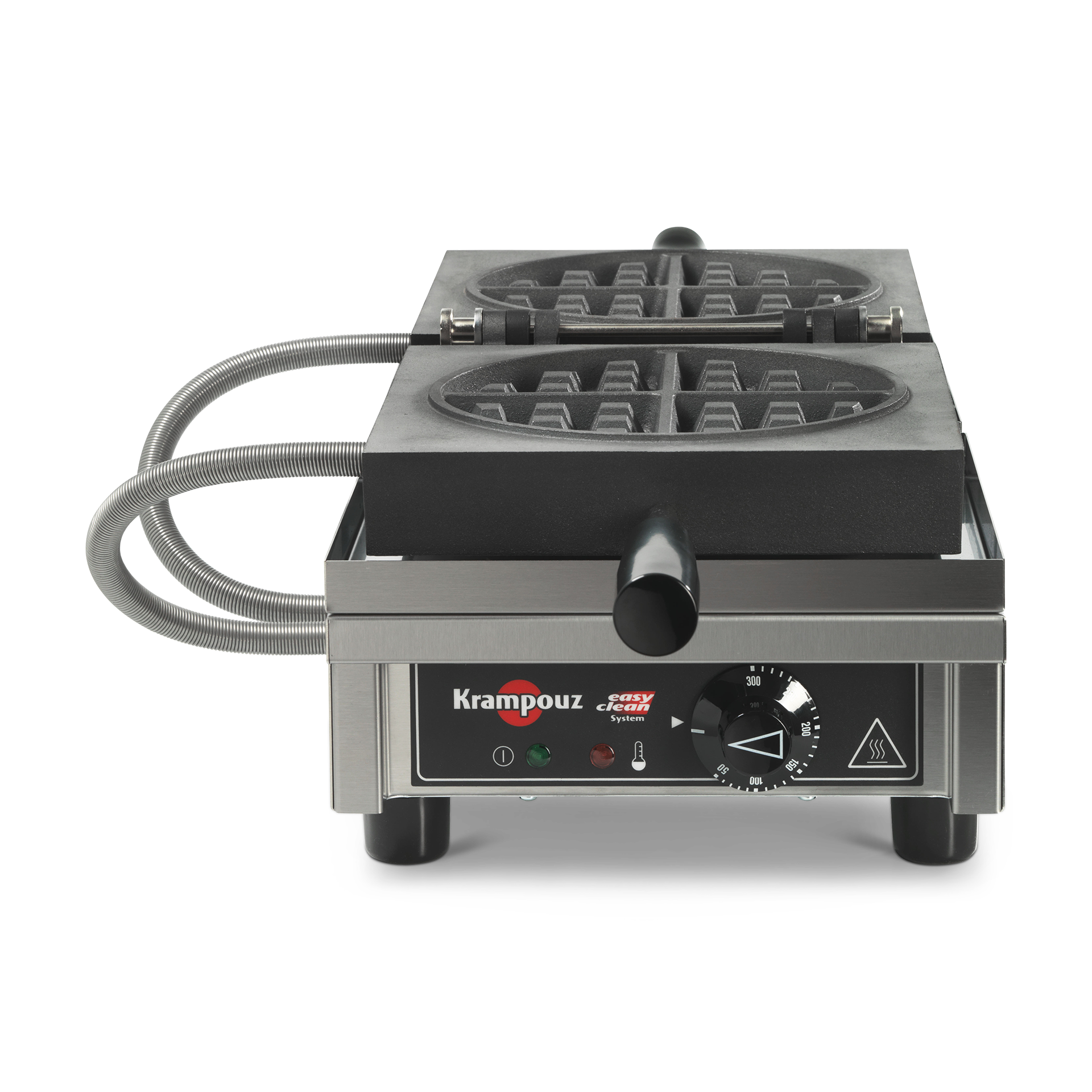 WECBCA - Single 180' opening Round Electric Waffle Maker Back to Front Krampouz